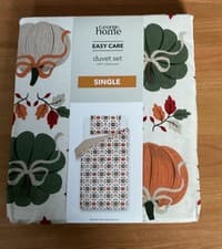 Image of George Home Pumpkin Bows Reversible Single Duvet Cover Set Bedding New
