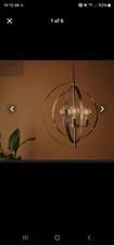 Image of Orbit 3 arm ceiling pendant light - antique gold