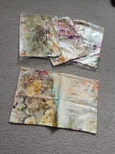 Image of Set of 4 oblong floral watercolour art print cushion covers bnwot