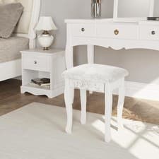 Image of WOLTU Padded Dressing Table Stool Bedroom Padded Dresser Vanity Stool Cream