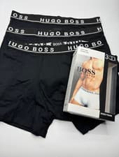 Image of HUGO BOSS MENS BOXERS TRUNKS 3 PACK BLACK/ MIX COLOURS CLASSIC FIT S - 2XL UK