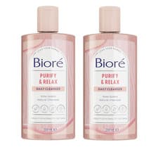 Image of 2x Biore Purify & Relax Rose Quartz + Charcoal Daily Face Wash Cleanser 200ml