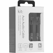 Image of Kitsound 1m 3.5mm Jack to Jack Aux Cable STEREO Audio Auxiliary Lead PC Car Grey