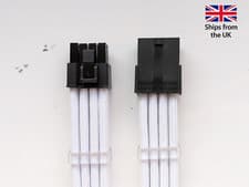 Image of 8 PIN PCIE (6+2) Cable Extension WHITE | BRAIDED