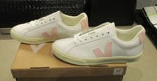Image of Veja Trainers UK 5 Extra White & Pink Esplar Logo Leather Brand New In A Box