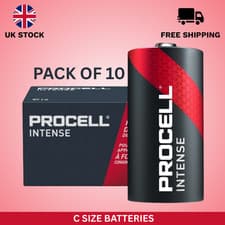 Image of PROCELL INTENSE C SIZE ALKALINE BATTERIES 1.5V LR14 LONG LASTING PACK OF 10 UK