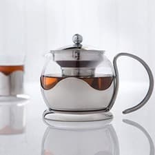 Image of Sabichi 750ml Glass & Stainless Steel Teapot with Infuser - Dishwasher Safe