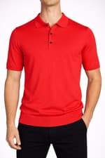 Image of John Smedley Adrian 100% Cotton Lightweight Polo Shirt - Small Coral RRP £190
