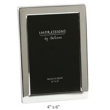 Image of SILVER PLATED FLAT EDGE PICTURE PHOTO FRAME IN SIZE - 6X4 5X7 6X8 - BY JULIANA