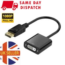Image of Display Port DP Male to DVI-D & DVI-I Female Adapter Cable Converter Lead 4K HD