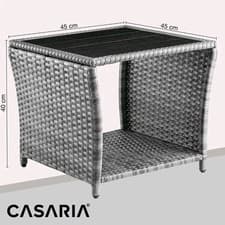 Image of Polyrattan Garden Side Table Vedis CASARIA Coffee Table Grey New
