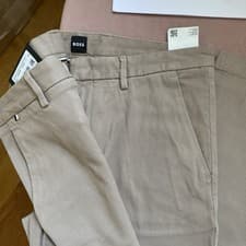 Image of HUGO BOSS KAITO1 SMART COTTON SLIM FIT STRETCH CHINOS BEIGE SZ 32R BNWT RRP £159