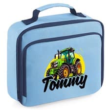 Image of Kids Personalised Tractor Lunch Bag Young Farmer Gift School Nursery Preschool