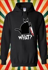 Image of What Killer Black Cat Knife Funny Men Women Unisex Top Hoodie Sweatshirt 2887