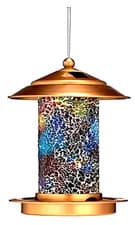 Image of Garden Reflections Solar Moasic Pre Lit Hanging Bird Feeder inc Stand - New