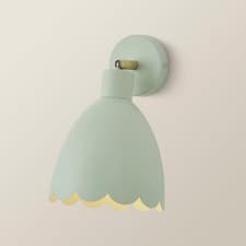 Image of Pastel Wall Light Fitting Adjustable Spotlight Head Metal Scallop Shade LED Bulb