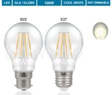 Image of 40W 60W 100W Watt Bayonet Screw Light Bulbs E27 BC B22 Standard GLS Clear Bulb