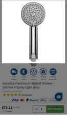Image of Aqualisa Harmony 4 Spray Mode 105mm Handset Shower Head Light Grey/Chrome 901505