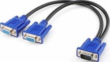 Image of VGA Splitter Cable Dual VGA Monitor Y 1 Male to 2 Female Adapter For Dual Screen