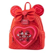 Image of Loungefly Disney Mickey & Minnie Mouse Heart Ears Red Mini Backpack