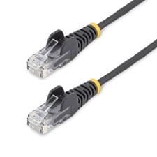 Image of StarTech.com 5m Black Slim CAT6 Ethernet Cable Snagless 100W PoE UTP LSZH 28AWG