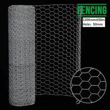 Image of 50M×1.2M Galvanized Chicken Woven Wire Mesh Rabbit Netting Garden Barrier Fence