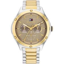Image of Tommy Hilfiger Ladies Lexi Two Tone Stainless Steel Brown Dial Watch - 1782658