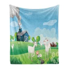 Image of Farmhouse Soft Flannel Fleece Throw Blanket Pleasant Farm Life