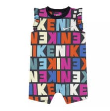 Image of NIKE | NWT BABY & TODDLER GIRL NIKE COLORFUL WORD PRINT ROMPER, 6mo