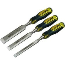 Image of Stanley FatMax 3 Piece Bevel Edge Wood Chisel Set