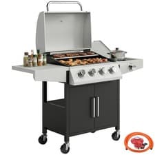 Image of Outsunny 4+1 Burner Gas BBQ Grill with Side Burner, 14.5 kW Gas Grill
