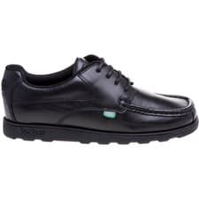 Image of Kickers Boys Fragma Lace School Shoes Black