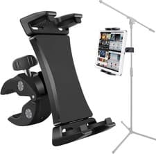Image of Microphone Music Stand Tablet Smartphone Holder Mount Heavy Duty 360 Degree...