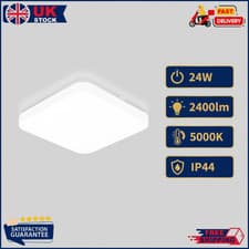 Image of LED Bathroom Ceiling Light IP44 Waterproof Square Flush 6000K White Modern UK