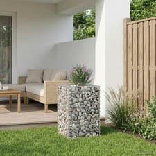 Image of Gabion Raised Bed Silver 50 x 50 x 80 cm Galvanised Steel vidaXL