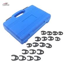Image of 19PCS Crowfoot Wrench Set Metric Crows Foot 8-32mm Flare Nut Wrench Set Tool