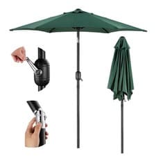 Image of VonHaus Parasol Umbrella 2M Garden Parasol with Crank & Tilt Function, Green