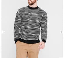 Image of TED BAKER Men's Lowther Black Stripe Crew Sweater £119