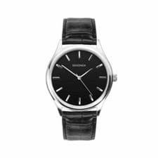 Image of SEKONDA Watch 1532 Mens Black Croco Style Strap RRP £39.99