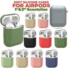 Image of For Apple AirPods 1st 2nd Generation Case Silicone Cover Soft SlimFit Shockproof