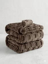 Image of Ribbed Throw Blanket Faux Fur Fleece Warm Gift for Sofa King Size 200 x 240 cm