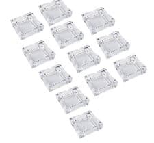Image of Clear Square Glass Ashtray Cigarette Smoking Ash Tray Stackable Home Pub Garden
