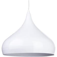 Image of Litecraft Ceiling Pendant Teardrop Styled 1 Light E27 Fitting - White Clearance