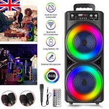 Image of 6000W Portable Bluetooth Speaker Sub Woofer Heavy Bass Sound System Party Mic UK
