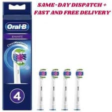 Image of BRAUN ORAL-B 3D WHITE ELECTRIC TOOTHBRUSH REPLACEMENT BRUSH HEADS WHITE 1-4 HEAD