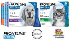 Image of FRONTLINE SPOT ON Flea, Tick & Lice Treatment For S,M,L,XL Dogs & Cats (AVM-GSL)