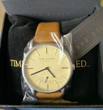 Image of New Authentic Ted Baker Mens Brown Strap Watch TE50072002 Boxed