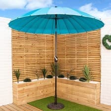 Image of 2.6m Aluminium Shanghai Garden Sun Shade Parasol with Crank & Tilt in Turquoise