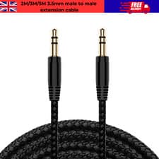 Image of 3M to 5M Headphone Aux Cable Audio Lead 3.5mm Jack to Jack Stereo PC Car Male UK