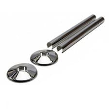 Image of Innovative Pipe Sleeves for 15mm Radiator Pipes Chrome Finish (2 Pack)